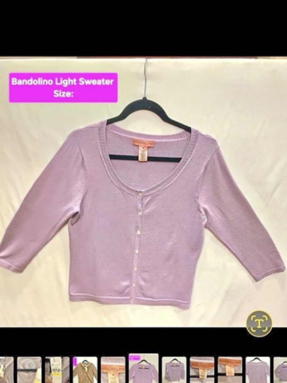 Bandolino Lightweight Cardigan in Purple Size Medium